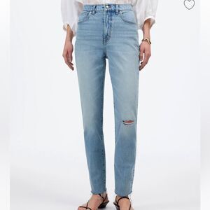 Madewell women’s the perfect vintage jeans Light Blue Denim Jeans distressed 33!